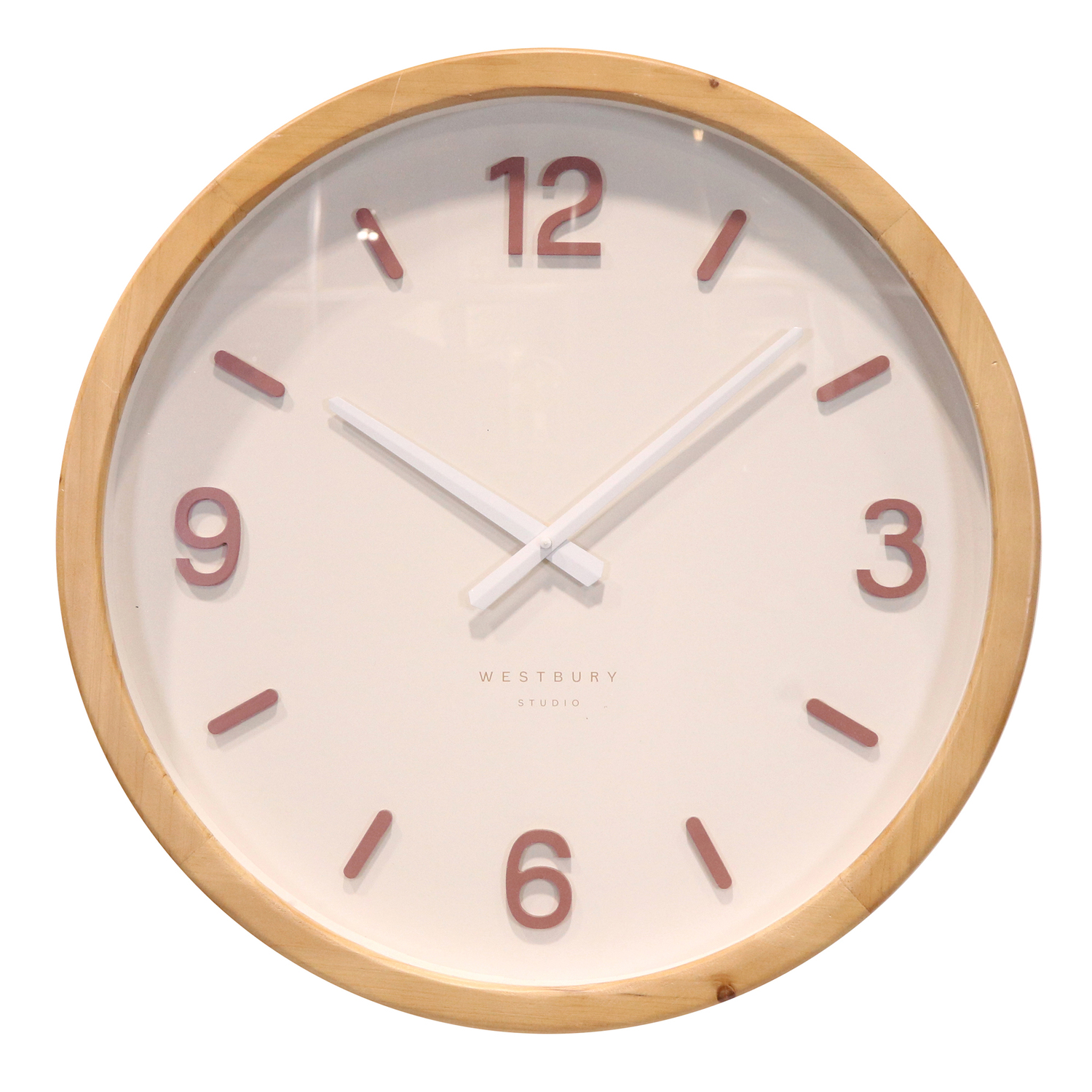 50cm Priscilla Pine Wood Wall Clock