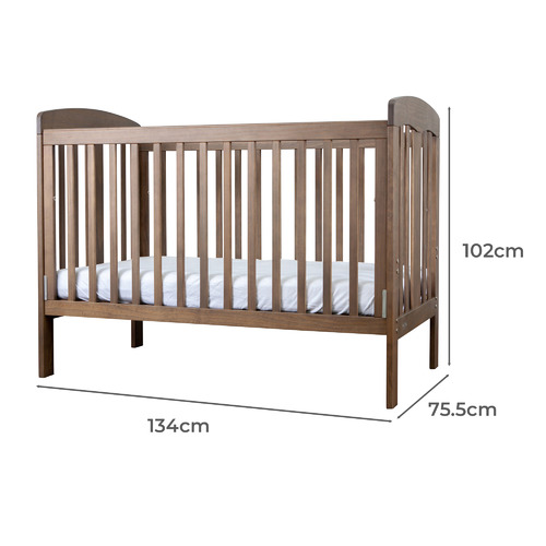 Grotime Pearl Pine Wood Cot | Temple & Webster