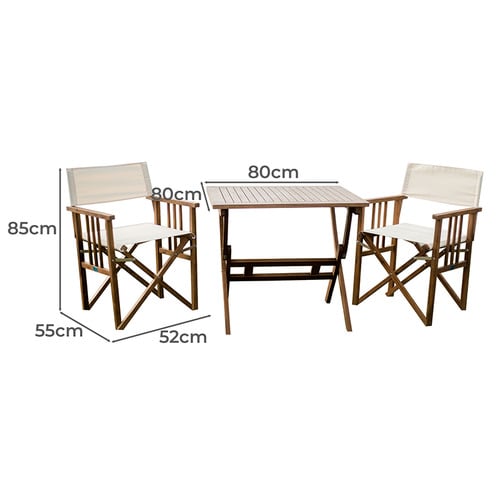 2 Seater Joan Eucalyptus Wood Outdoor Bistro Set