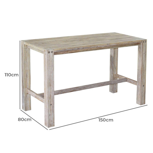 Lumi Acacia Wood Outdoor Bar Table