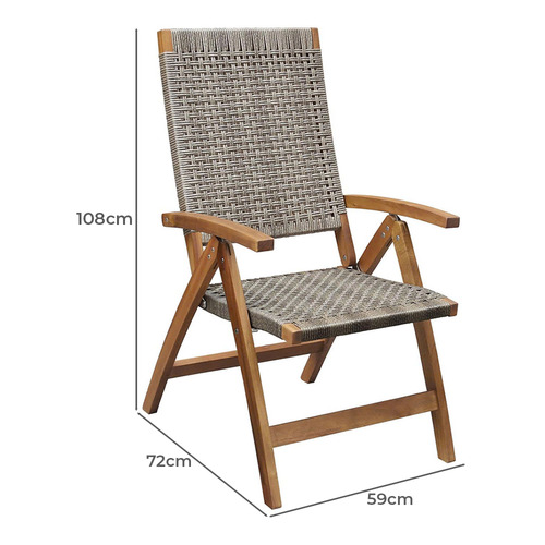 Sevilla Acacia Wood Outdoor Lounge Chair