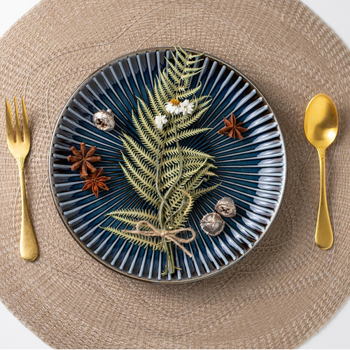 Blue Sendan Midnight 21cm Cake Plates