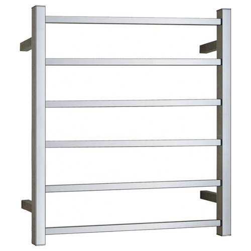 6 Bar Squared Tube Wall Mounted Heated Towel Rail