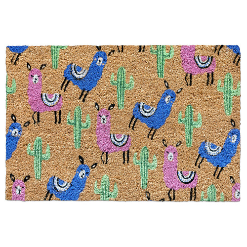 BAHA Llama & Cactus Coir Doormat Temple & ster