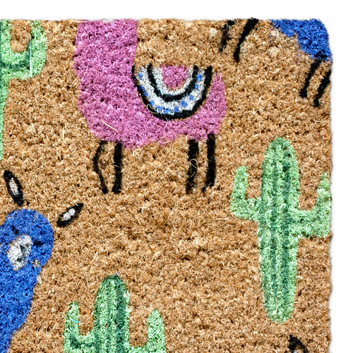 BAHA Llama & Cactus Coir Doormat Temple & ster