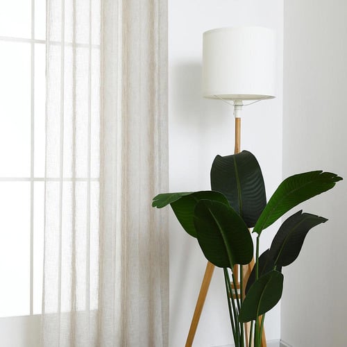 Straw Sorrento Single Panel Eyelet Sheer Curtain