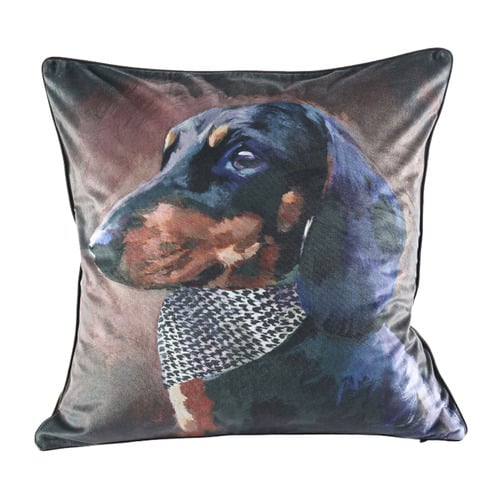 Pawtrait Houndstooth Velvet Cushion