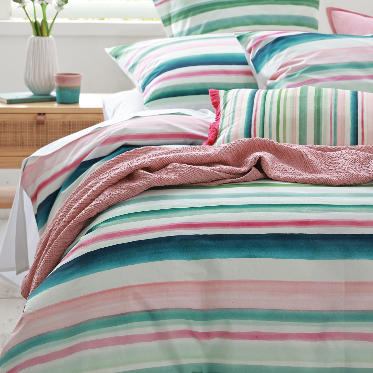 Freya Cotton Percale Quilt Cover Set