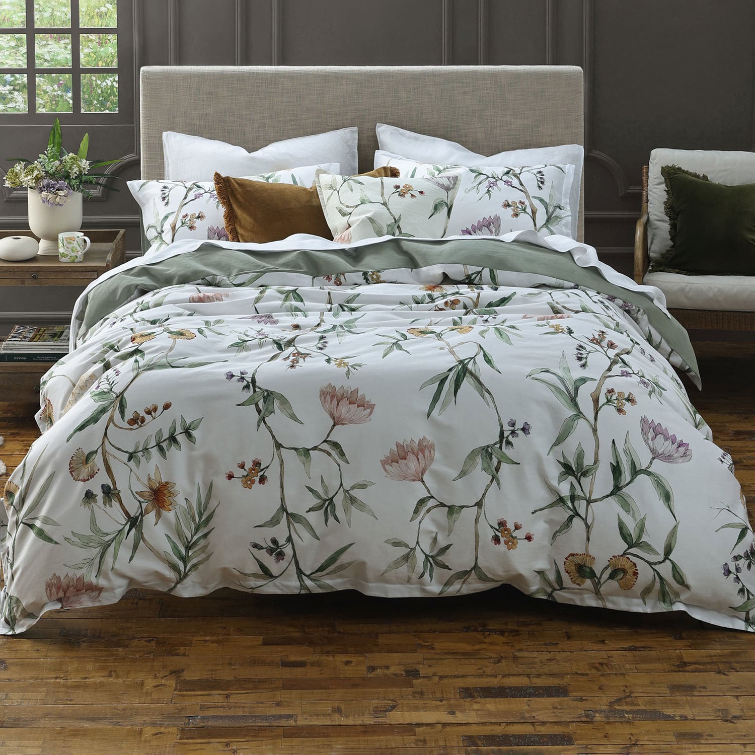 Floral Twyla Cotton Sateen Quilt Cover Set