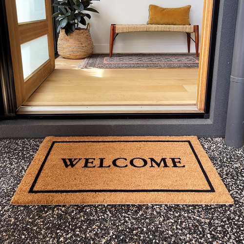DoorMates Classic Welcome Embossed Coir Doormat | Temple & Webster