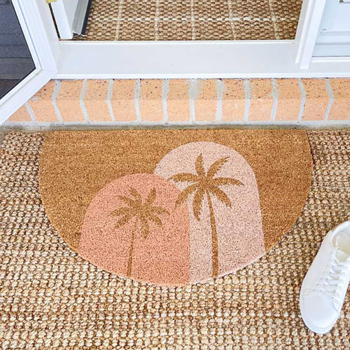 Boho Palms SemiCircle Coir Doormat Temple & ster