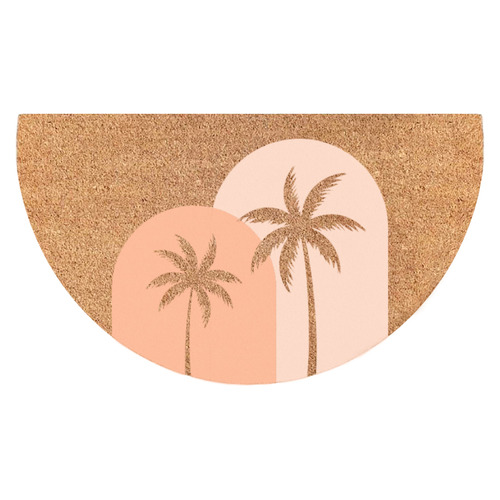 Boho Palms SemiCircle Coir Doormat Temple & ster