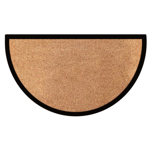 Black Classic Border Coir Doormat Temple & ster