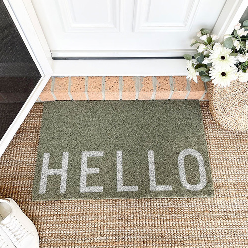 Eucalyptus Hello Coir Doormat Temple & ster
