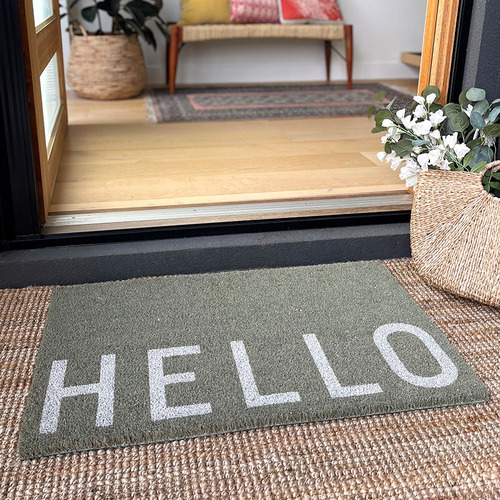 Eucalyptus Hello Coir Doormat Temple & ster