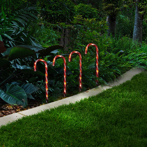 Candy Cane Solar Stake Lights Temple & ster