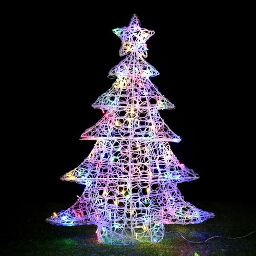 100cm Multicolour LED Acrylic Christmas Tree Temple & ster