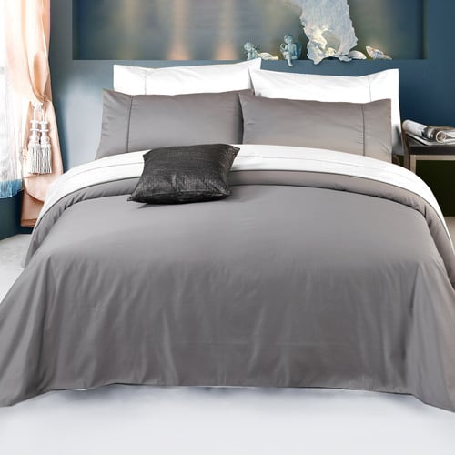 Grey 2000TC Cotton-Blend Quilt Cover Set
