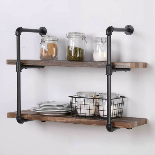 Eviehome Cedric Industrial Wall Shelf, Industrial Style Wall Shelving
