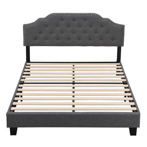 EvieHome Grey Jerson Upholstered Bed | Temple & Webster