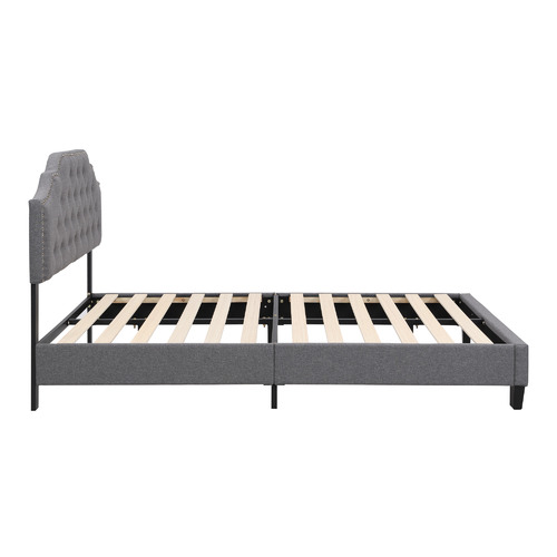 EvieHome Grey Jerson Upholstered Bed | Temple & Webster