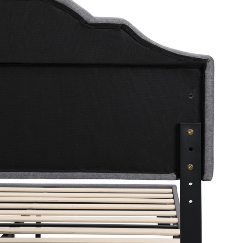 Grey Jerson Faux Linen Bed Frame