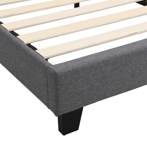 Grey Jerson Faux Linen Bed Frame