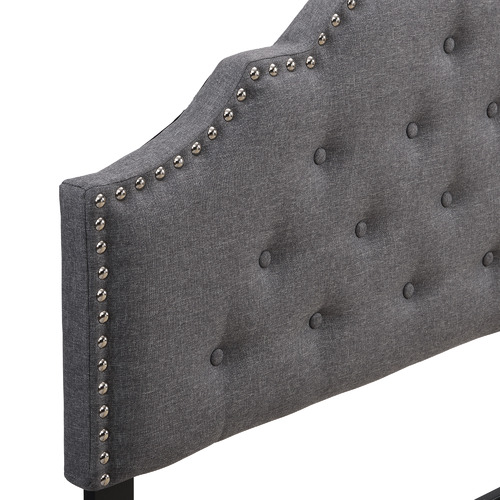 Grey Jerson Faux Linen Bed Frame