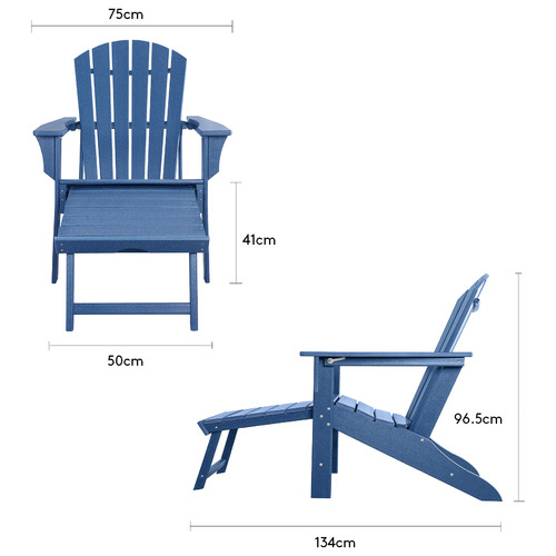 Ehommate Outdoor Adirondack Chair with Footrest