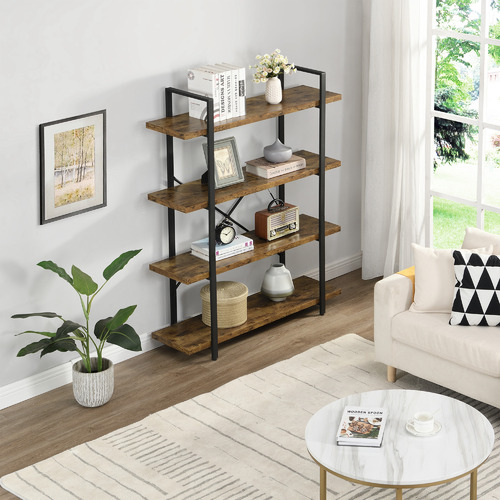 EvieHome Keanna Industrial 4 Tier Shelving Unit | Temple & Webster