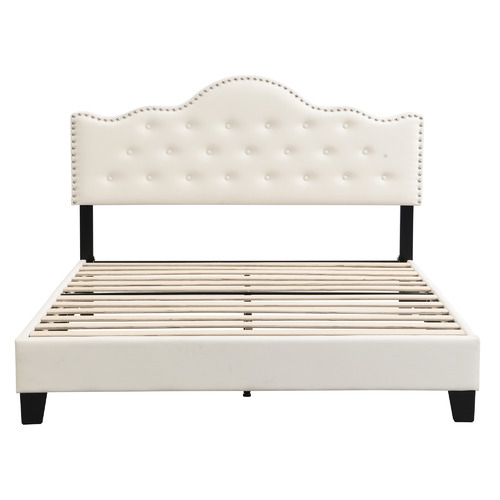 EvieHome Holt Button-Tufted Bed Frame | Temple & Webster