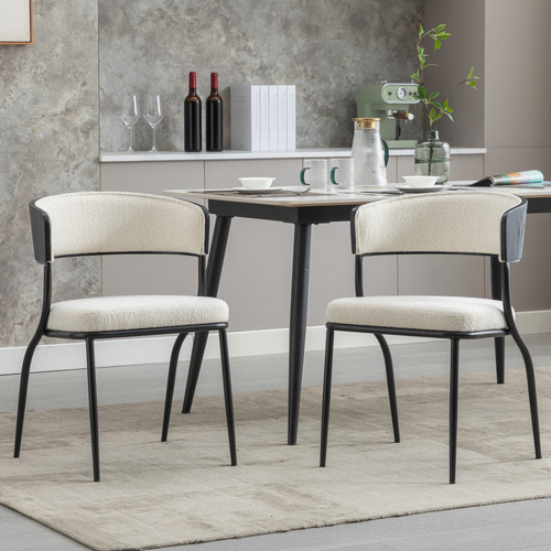 EvieHome Nathan Boucle Dining Chairs | Temple & Webster