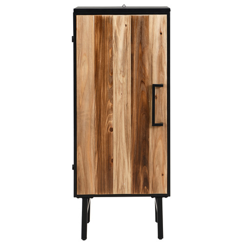 EvieHome Miller Fir Wood & Steel Storage Cabinet | Temple & Webster