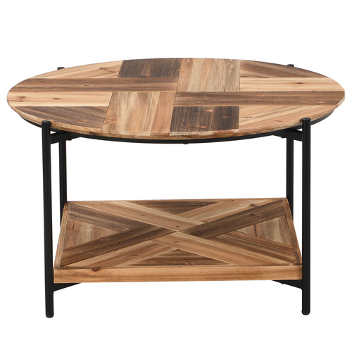 Miller Round Fir Wood Coffee Table