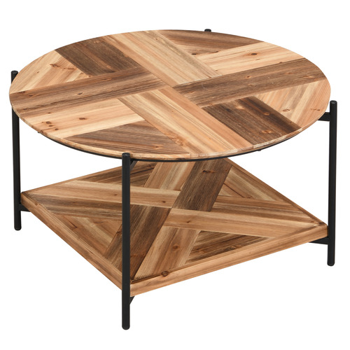 Miller Round Fir Wood Coffee Table