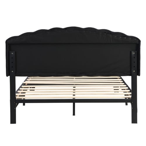 Black Aldgate Velvet Platform Bed