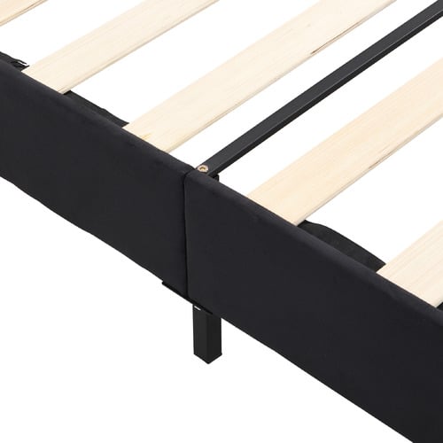 Black Aldgate Velvet Platform Bed