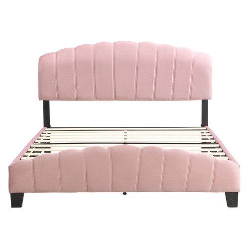 Pink Aldgate Velvet Platform Bed