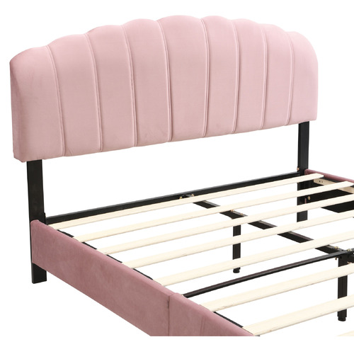 Pink Aldgate Velvet Bed | Temple & Webster