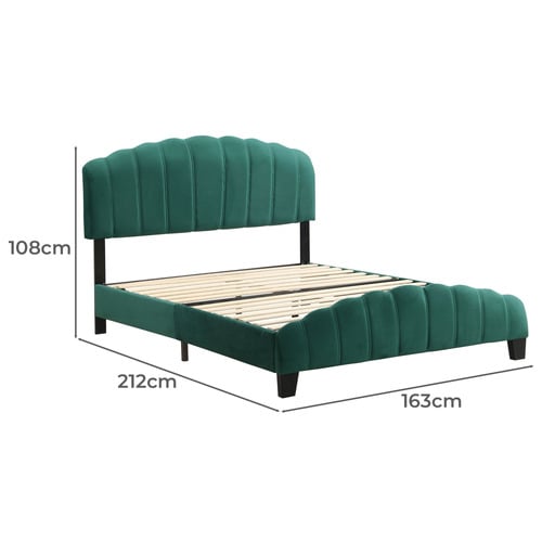 Green Aldgate Velvet Platform Bed