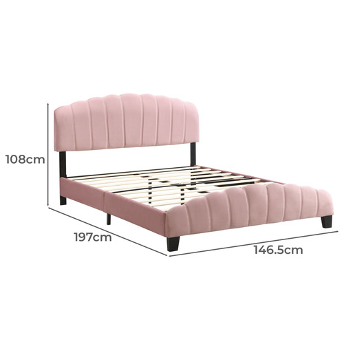 Pink Aldgate Velvet Platform Bed