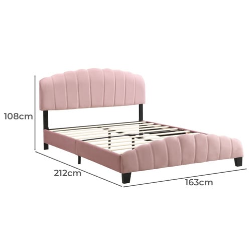 Pink Aldgate Velvet Platform Bed