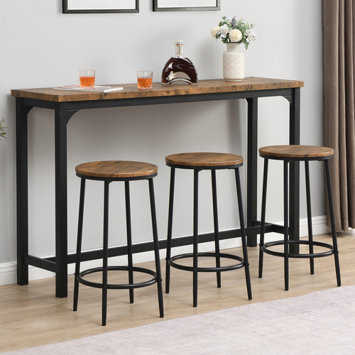 EvieHome 3 Seater Myra Bar Table & Stool Set | Temple & Webster