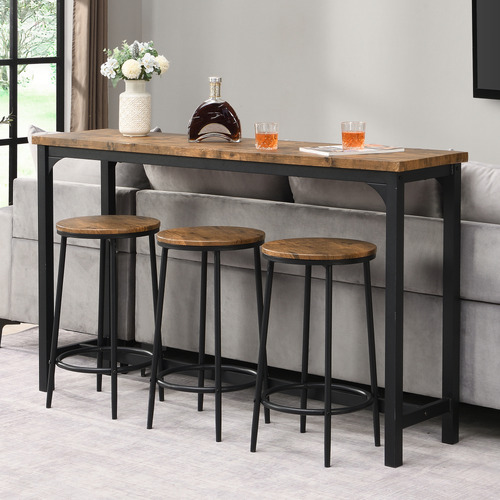 EvieHome 3 Seater Myra Bar Table & Stool Set | Temple & Webster