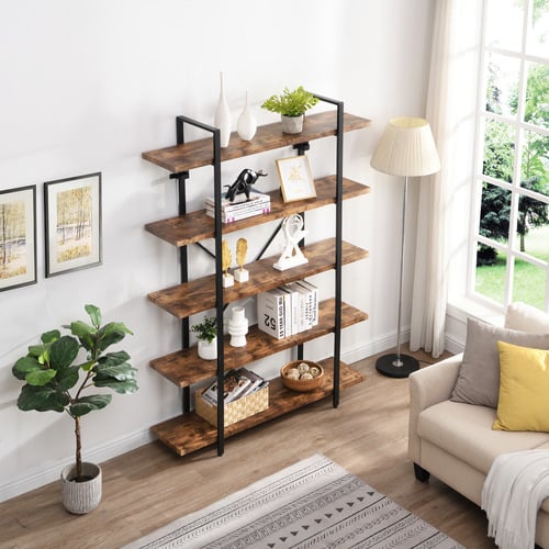 5 Tier Industrial Bookshelf