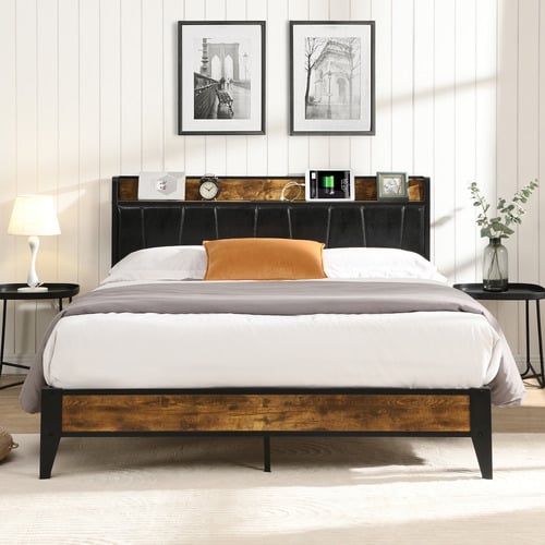 Frances Bed Frame with Outlets & USB Ports