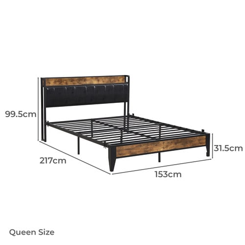 Frances Bed Frame with Outlets & USB Ports