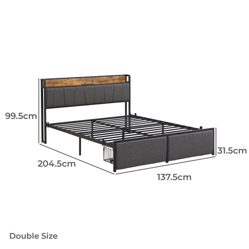 Barrett Bed Frame with Outlets & USB Ports