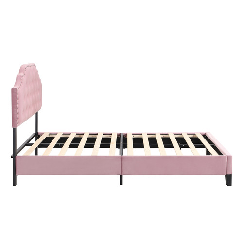 Vera Button Tufted Velvet Bed Frame