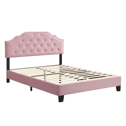 Vera Button Tufted Velvet Bed Frame